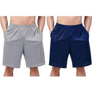 DEVOPS Men's Loose-Fit 10" Workout Gym Shorts with Pockets 2 Pack New